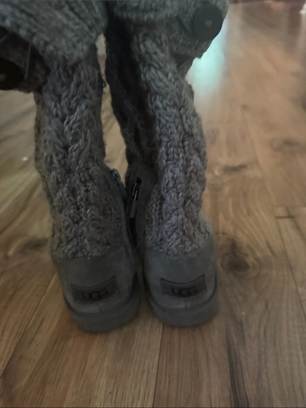 UGG Gray Knit Boots little girls size 13